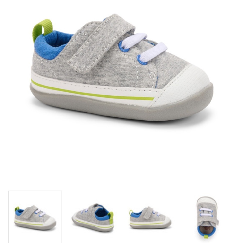 See Kai Run Stevie first walker Size 5.5 - gray jersey/lime